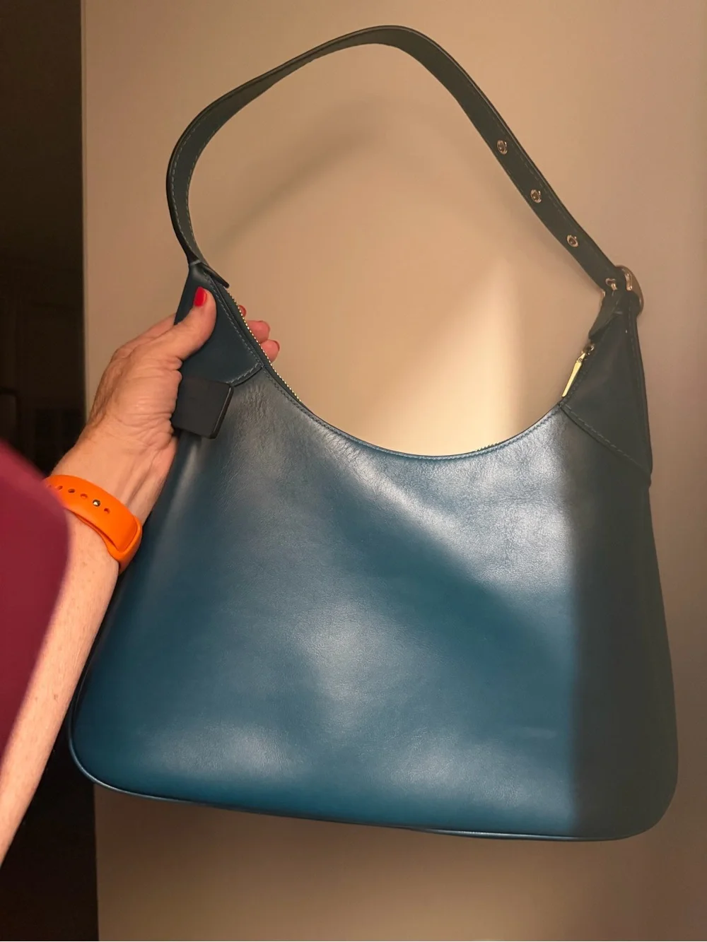 COACH K2577 Smooth Leather Hobo — Deep Teal